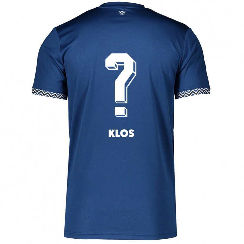 Danxen Uomo Maglia Aaron Klos #0 Blu Navy Bianco Kit Gara Home 2025/26 Maglietta