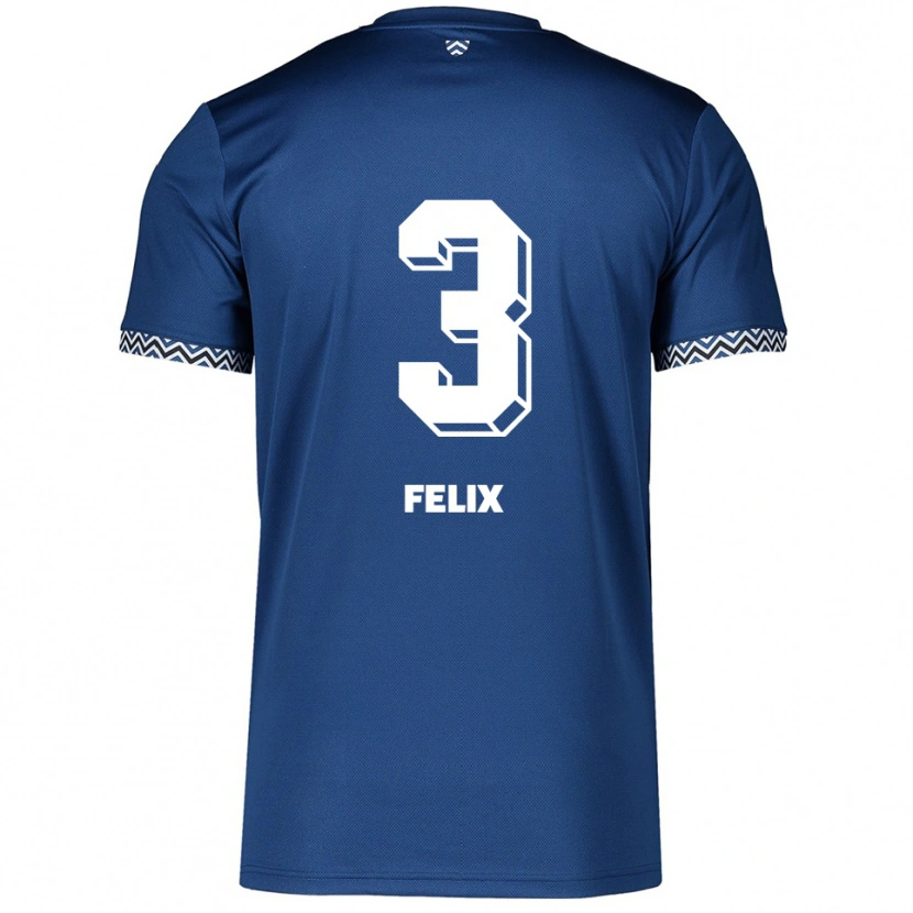 Danxen Uomo Maglia Joel Felix #3 Blu Navy Bianco Kit Gara Home 2025/26 Maglietta