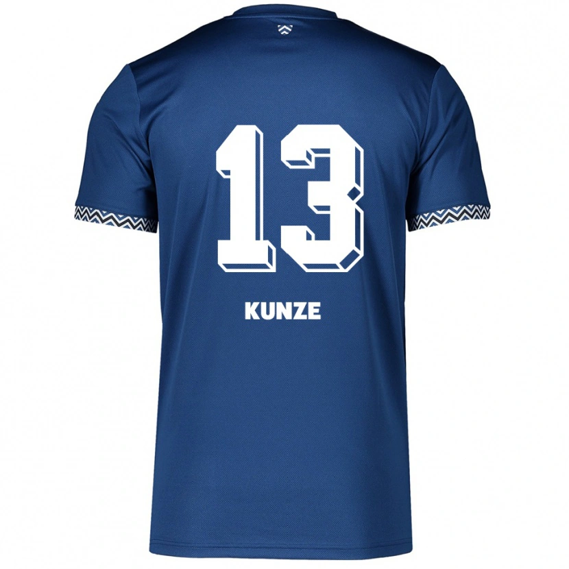 Danxen Uomo Maglia Lukas Kunze #13 Blu Navy Bianco Kit Gara Home 2025/26 Maglietta