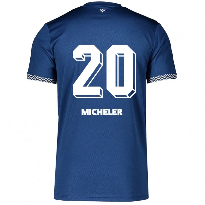 Danxen Uomo Maglia Florian Micheler #20 Blu Navy Bianco Kit Gara Home 2025/26 Maglietta