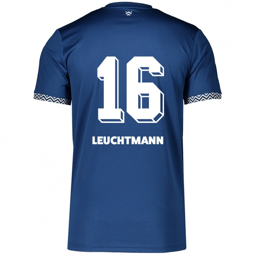 Danxen Uomo Maglia Jana Leuchtmann #16 Blu Navy Bianco Kit Gara Home 2025/26 Maglietta