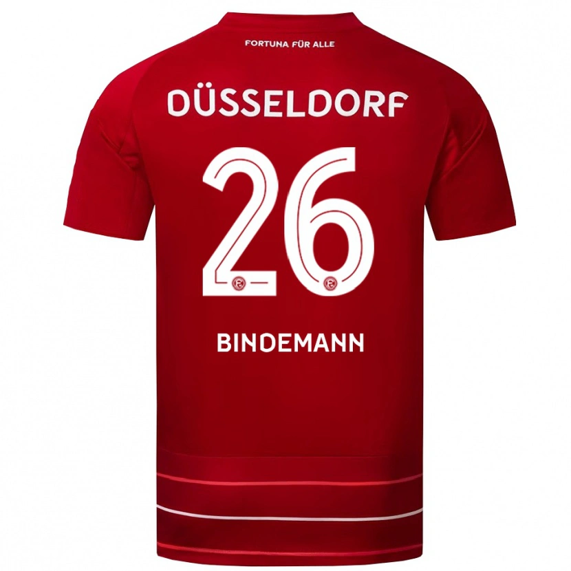 Danxen Uomo Maglia Deniz Bindemann #26 Rosso Bianco Kit Gara Home 2025/26 Maglietta