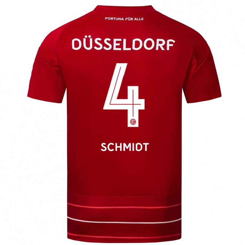 Danxen Uomo Maglia Kenneth Schmidt #4 Rosso Bianco Kit Gara Home 2025/26 Maglietta