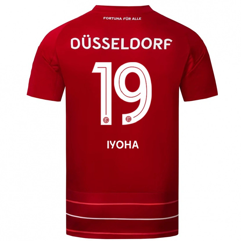 Danxen Uomo Maglia Emmanuel Iyoha #19 Rosso Bianco Kit Gara Home 2025/26 Maglietta
