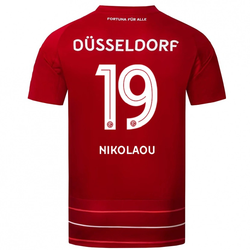 Danxen Uomo Maglia Noah Nikolaou #19 Rosso Bianco Kit Gara Home 2025/26 Maglietta