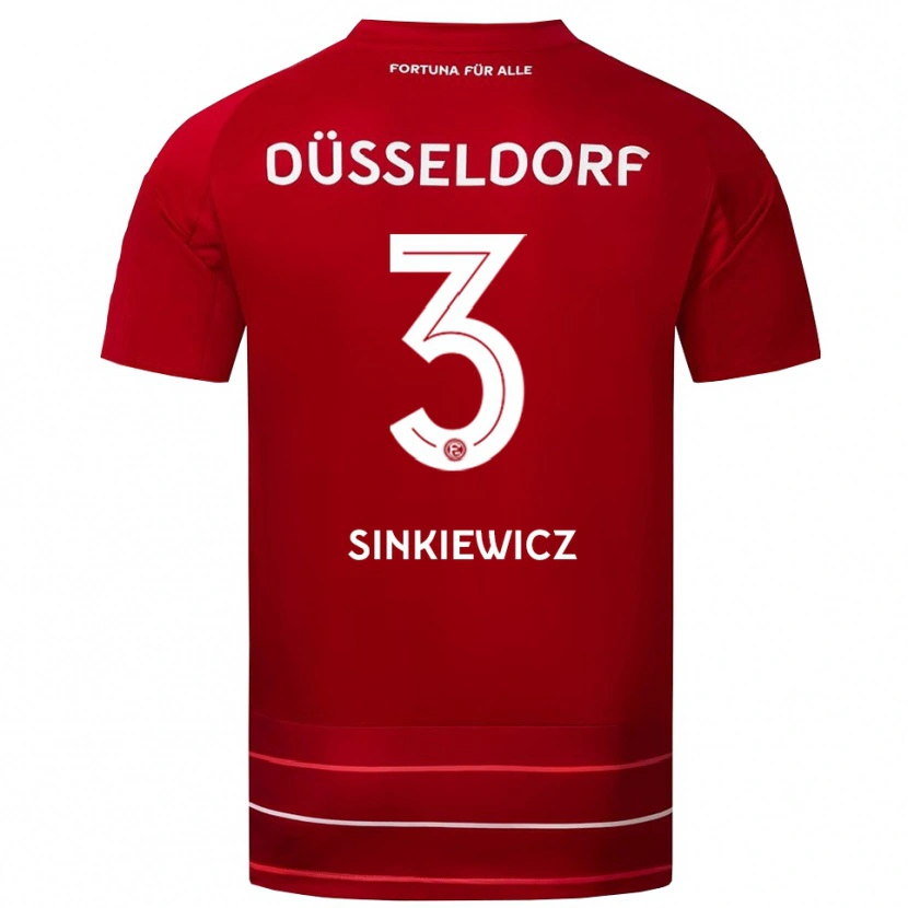 Danxen Uomo Maglia Luis Sinkiewicz #3 Rosso Bianco Kit Gara Home 2025/26 Maglietta
