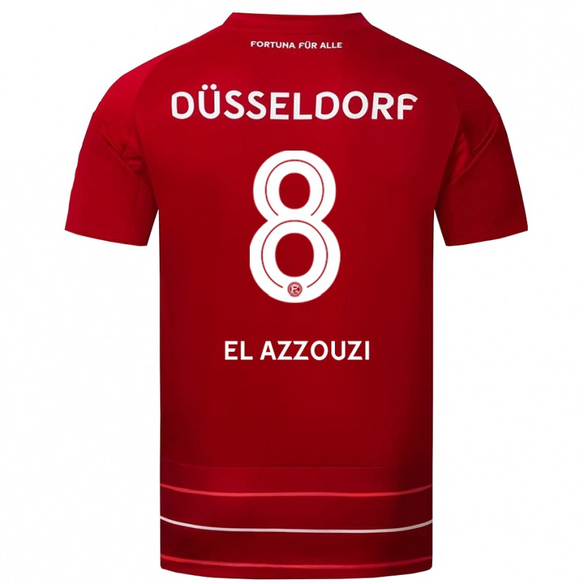 Danxen Uomo Maglia Anouar El Azzouzi #8 Rosso Bianco Kit Gara Home 2025/26 Maglietta