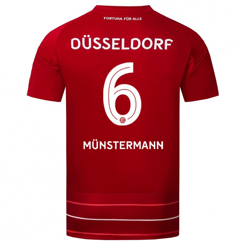 Danxen Uomo Maglia Paul Münstermann #6 Rosso Bianco Kit Gara Home 2025/26 Maglietta