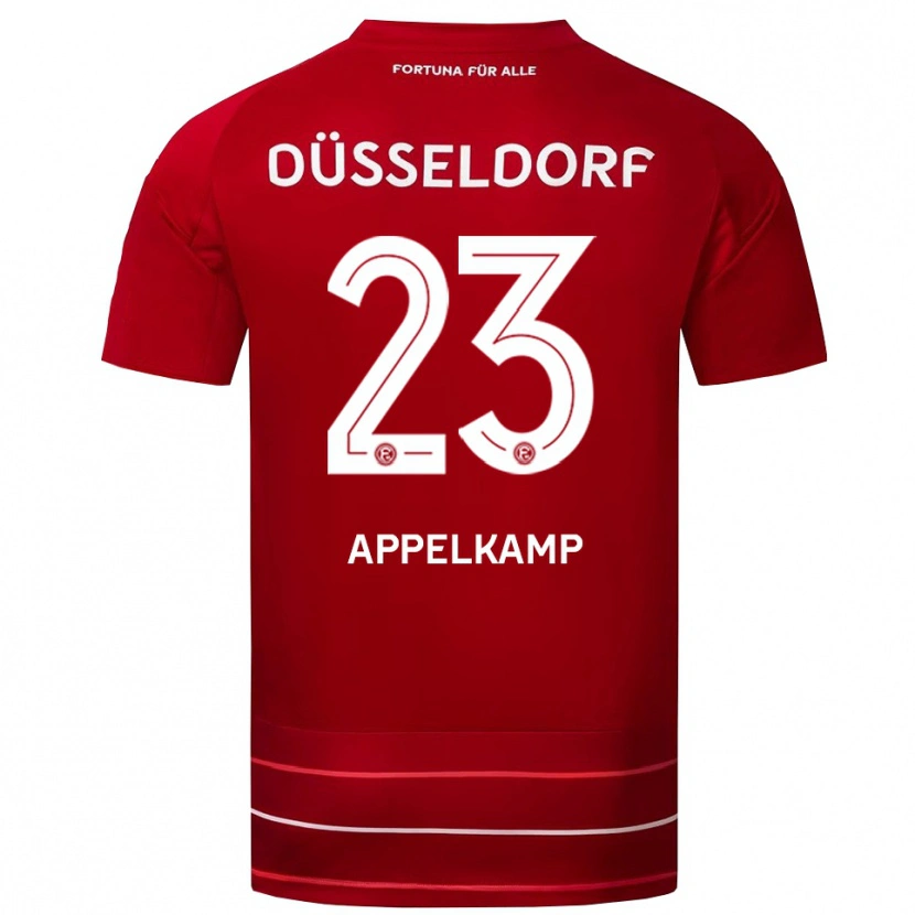Danxen Uomo Maglia Shinta Appelkamp #23 Rosso Bianco Kit Gara Home 2025/26 Maglietta