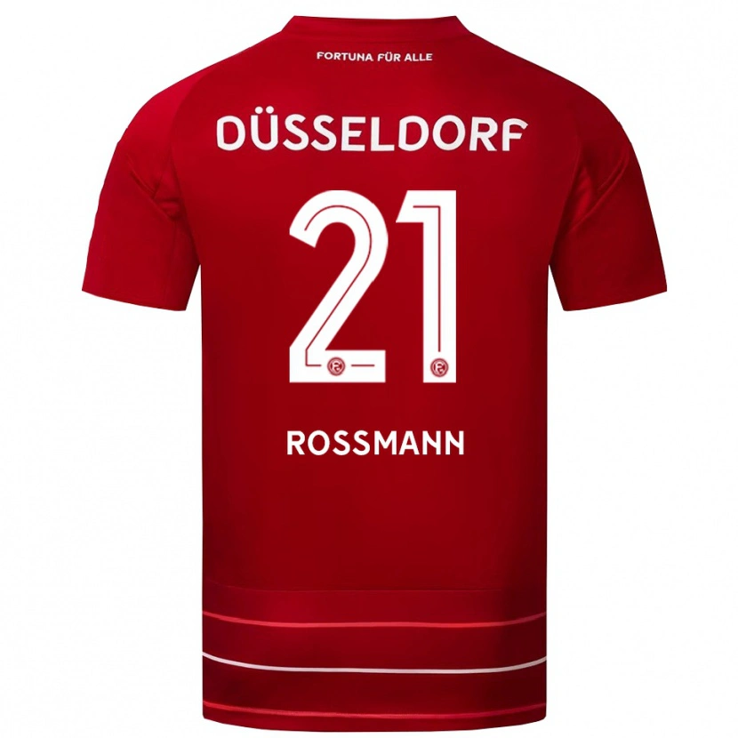 Danxen Uomo Maglia Tim Rossmann #21 Rosso Bianco Kit Gara Home 2025/26 Maglietta