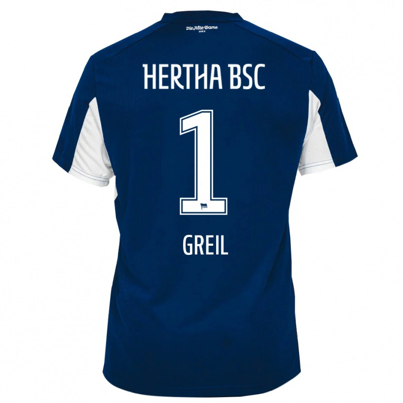Danxen Uomo Maglia Luis Greil #1 Bianco Blu Kit Gara Home 2025/26 Maglietta