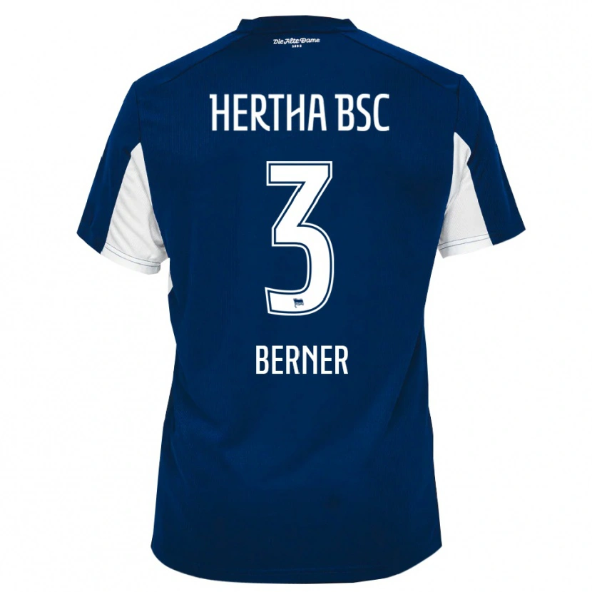 Danxen Uomo Maglia Janne Berner #3 Bianco Blu Kit Gara Home 2025/26 Maglietta