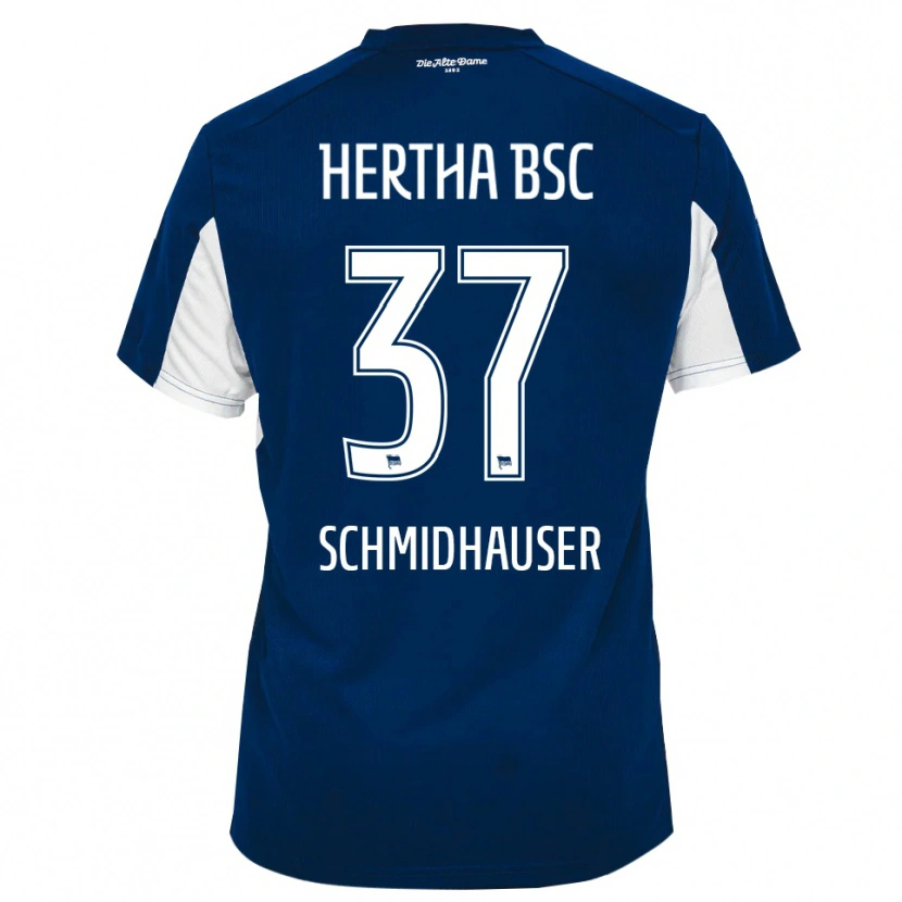 Danxen Uomo Maglia Oliver Schmidhauser #37 Bianco Blu Kit Gara Home 2025/26 Maglietta