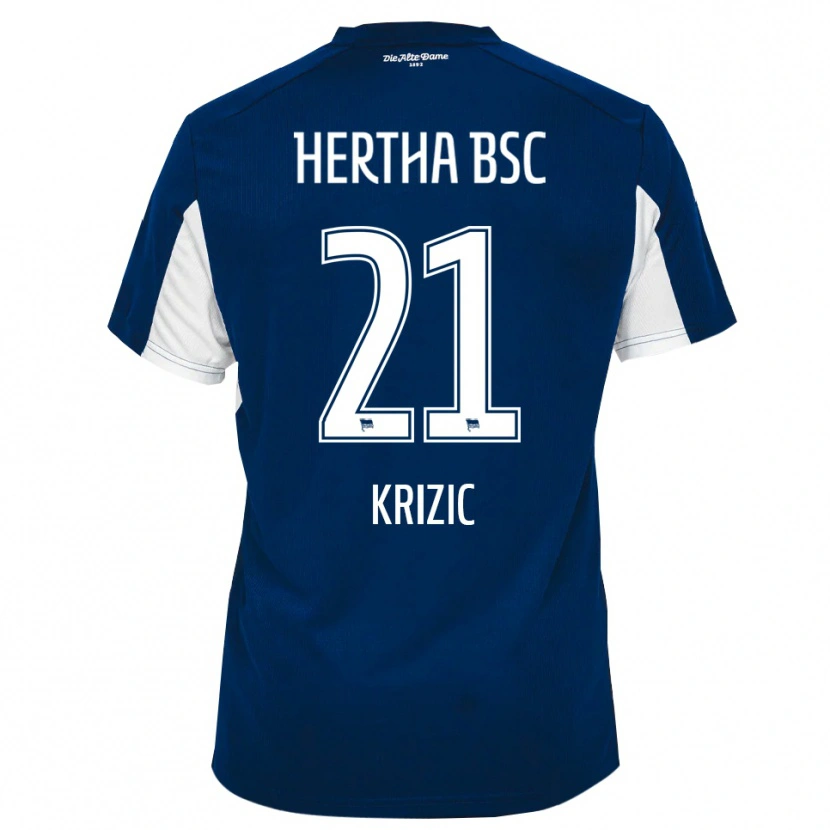 Danxen Uomo Maglia Ivan Krizic #21 Bianco Blu Kit Gara Home 2025/26 Maglietta
