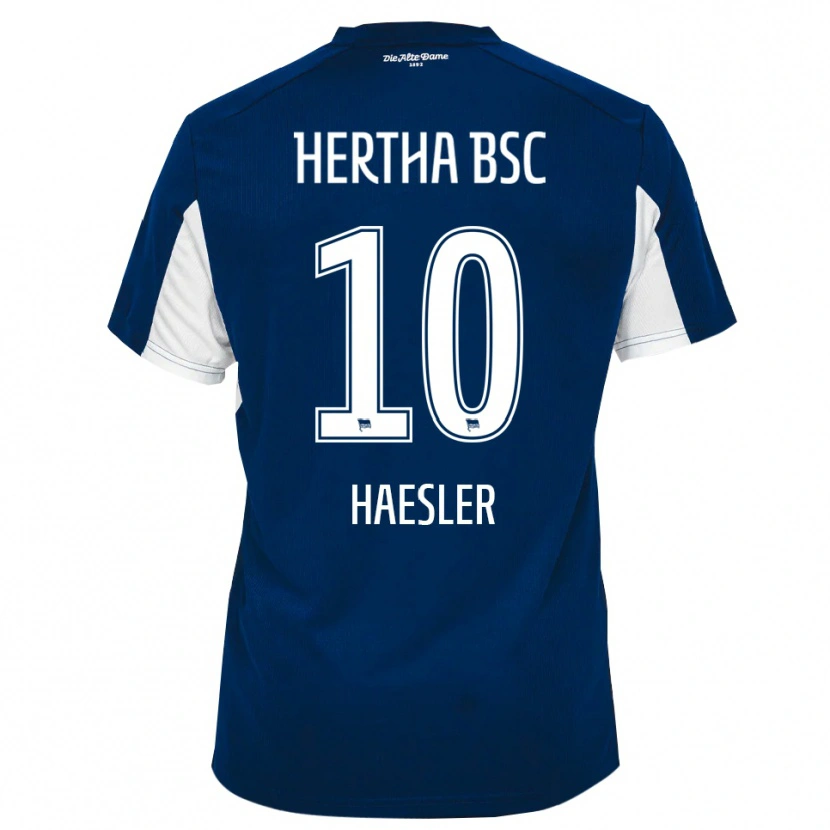 Danxen Uomo Maglia Aurelia Haesler #10 Bianco Blu Kit Gara Home 2025/26 Maglietta