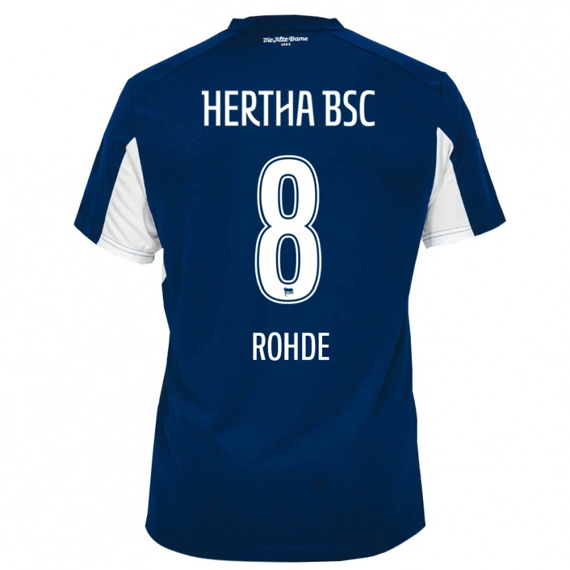 Danxen Uomo Maglia Marleen Rohde #8 Bianco Blu Kit Gara Home 2025/26 Maglietta