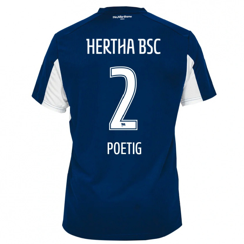 Danxen Uomo Maglia David Poetig #2 Bianco Blu Kit Gara Home 2025/26 Maglietta