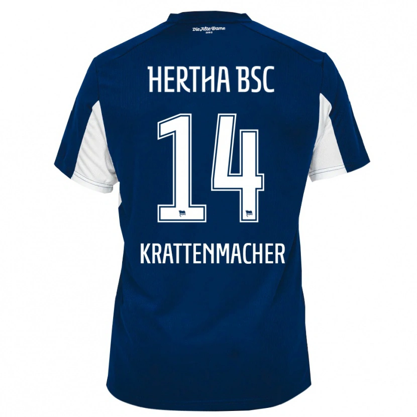 Danxen Uomo Maglia Maurice Krattenmacher #14 Bianco Blu Kit Gara Home 2025/26 Maglietta