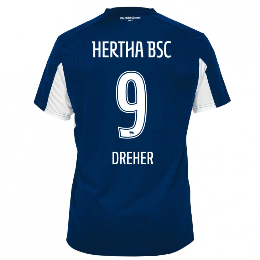 Danxen Uomo Maglia Clara Dreher #9 Bianco Blu Kit Gara Home 2025/26 Maglietta