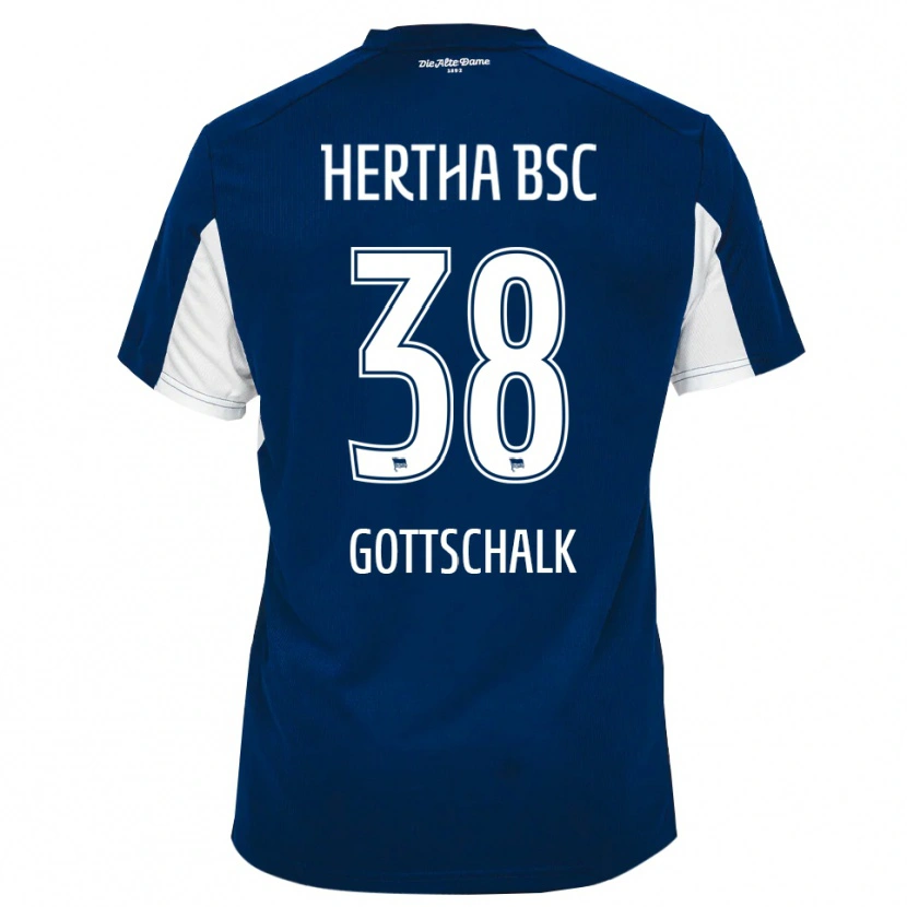 Danxen Uomo Maglia Julius Gottschalk #38 Bianco Blu Kit Gara Home 2025/26 Maglietta