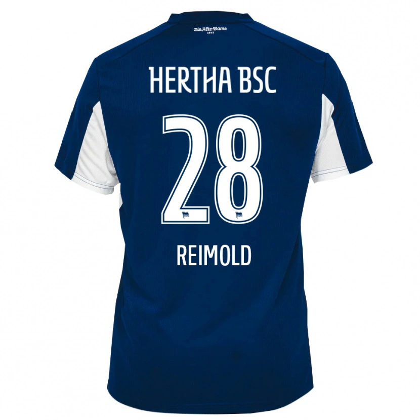 Danxen Uomo Maglia Lotte Reimold #28 Bianco Blu Kit Gara Home 2025/26 Maglietta