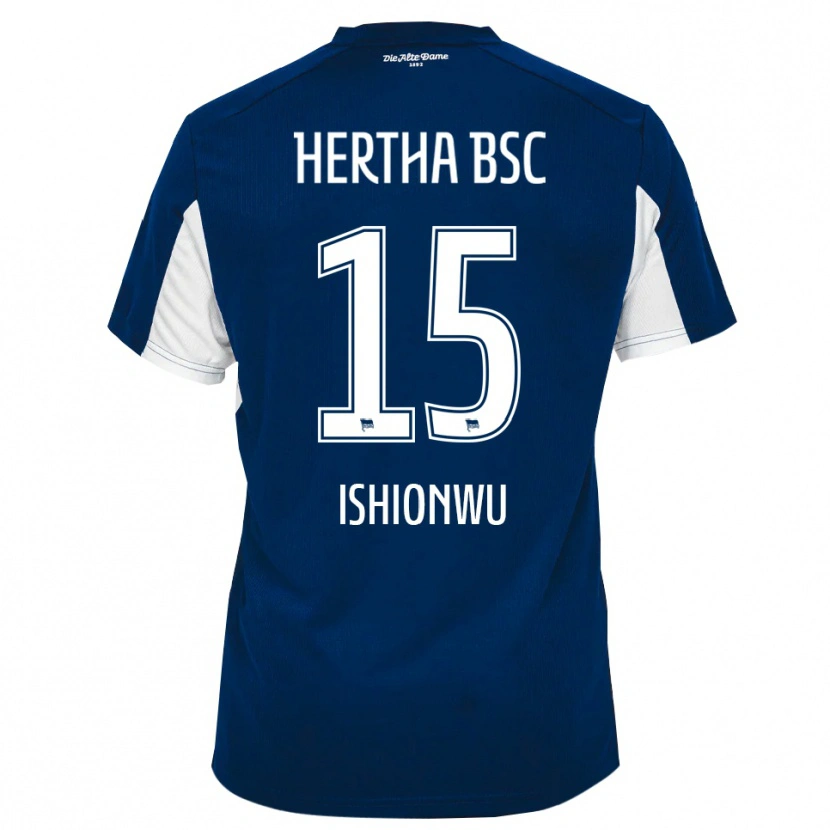 Danxen Uomo Maglia Chima Ishionwu #15 Bianco Blu Kit Gara Home 2025/26 Maglietta