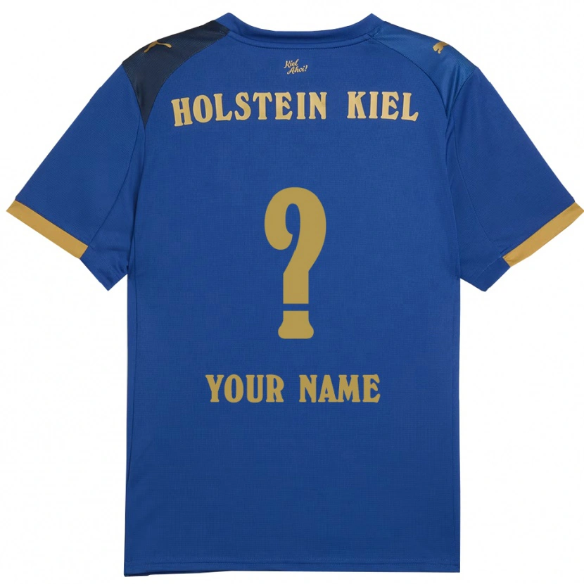 Danxen Uomo Maglia Il Tuo Nome #0 Blu Oro Kit Gara Home 2025/26 Maglietta