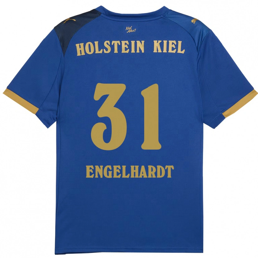 Danxen Uomo Maglia Marcel Engelhardt #31 Blu Oro Kit Gara Home 2025/26 Maglietta