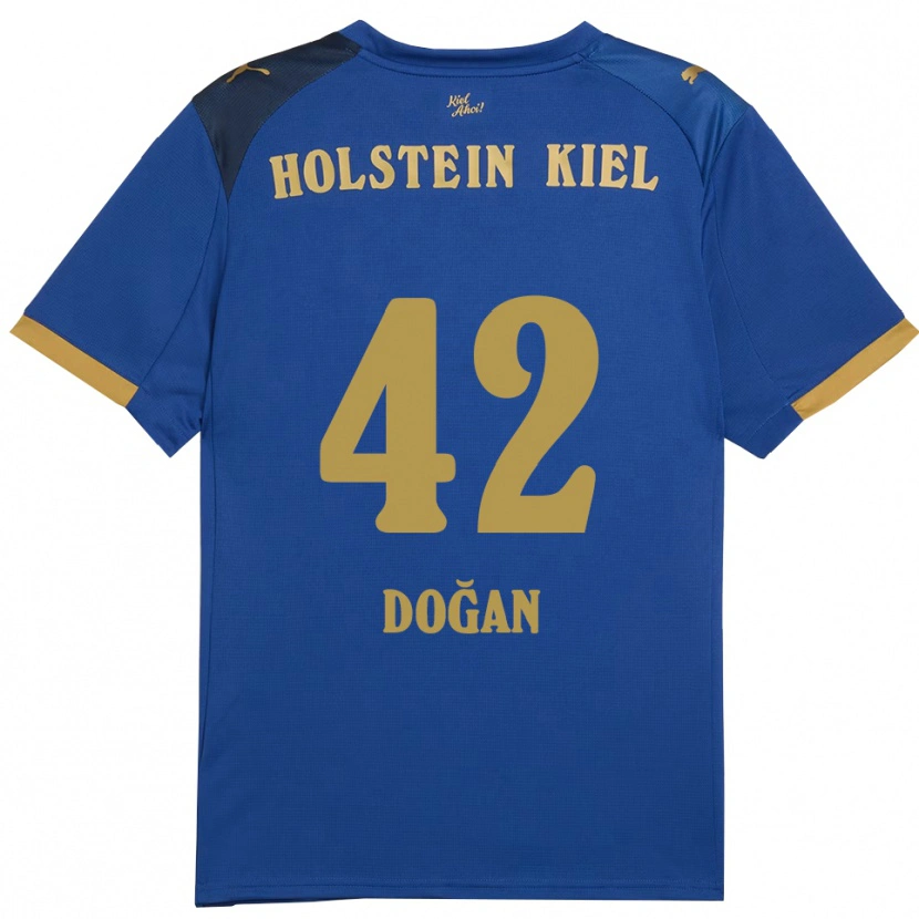Danxen Uomo Maglia Tyler Doğan #42 Blu Oro Kit Gara Home 2025/26 Maglietta