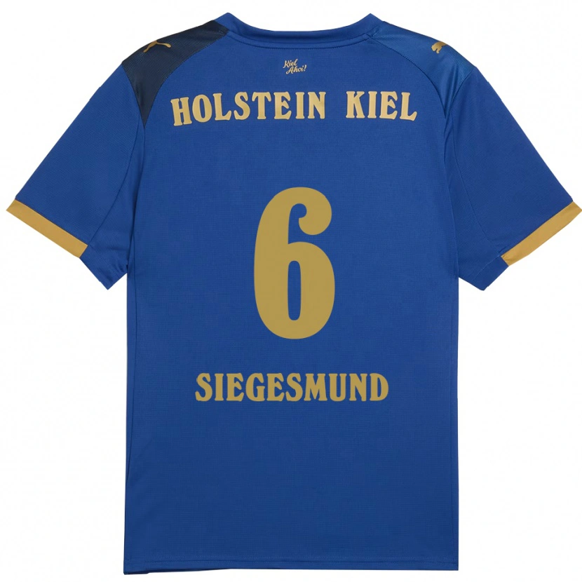Danxen Uomo Maglia Katinka Siegesmund #6 Blu Oro Kit Gara Home 2025/26 Maglietta