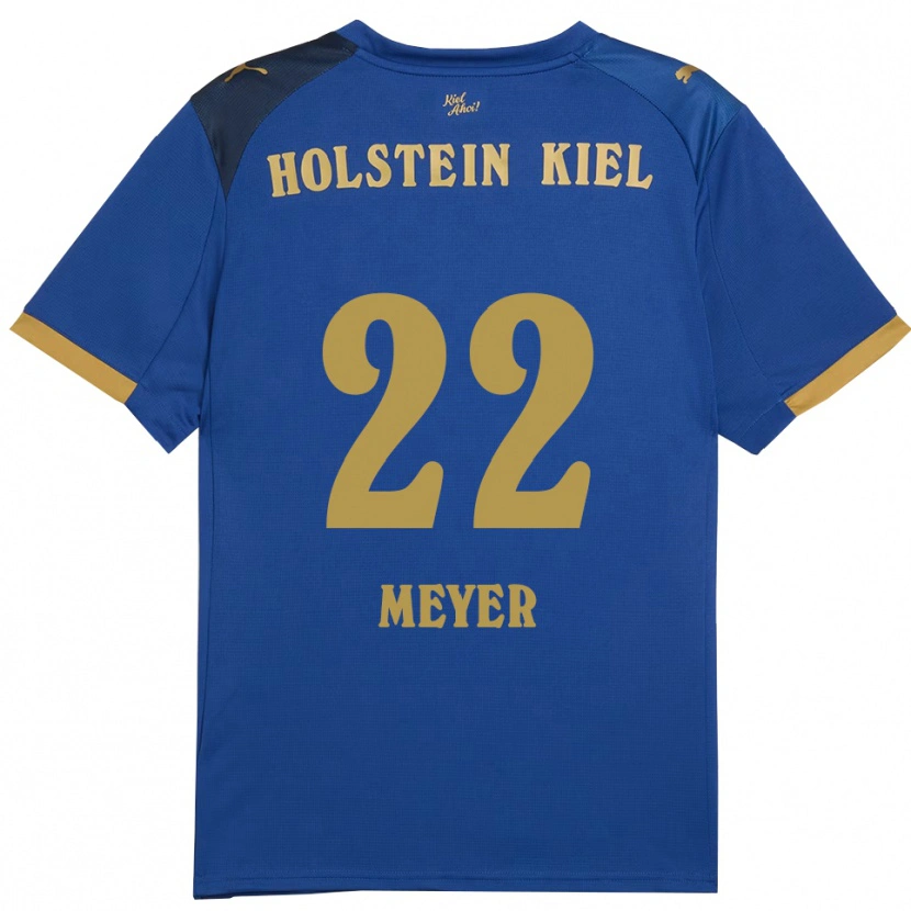 Danxen Uomo Maglia Mätthi Meyer #22 Blu Oro Kit Gara Home 2025/26 Maglietta