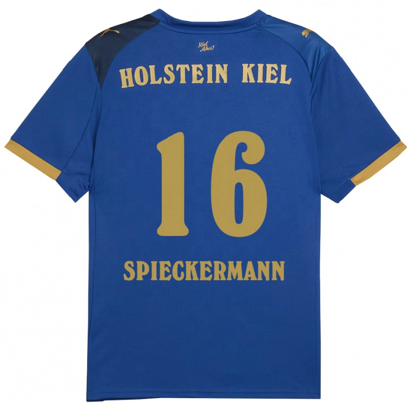 Danxen Uomo Maglia Tim Spieckermann #16 Blu Oro Kit Gara Home 2025/26 Maglietta