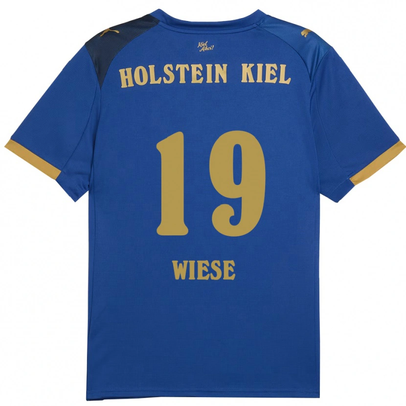 Danxen Uomo Maglia Till Wiese #19 Blu Oro Kit Gara Home 2025/26 Maglietta