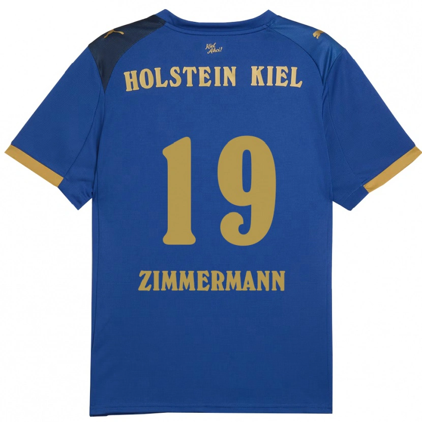 Danxen Uomo Maglia Luiza Zimmermann #19 Blu Oro Kit Gara Home 2025/26 Maglietta