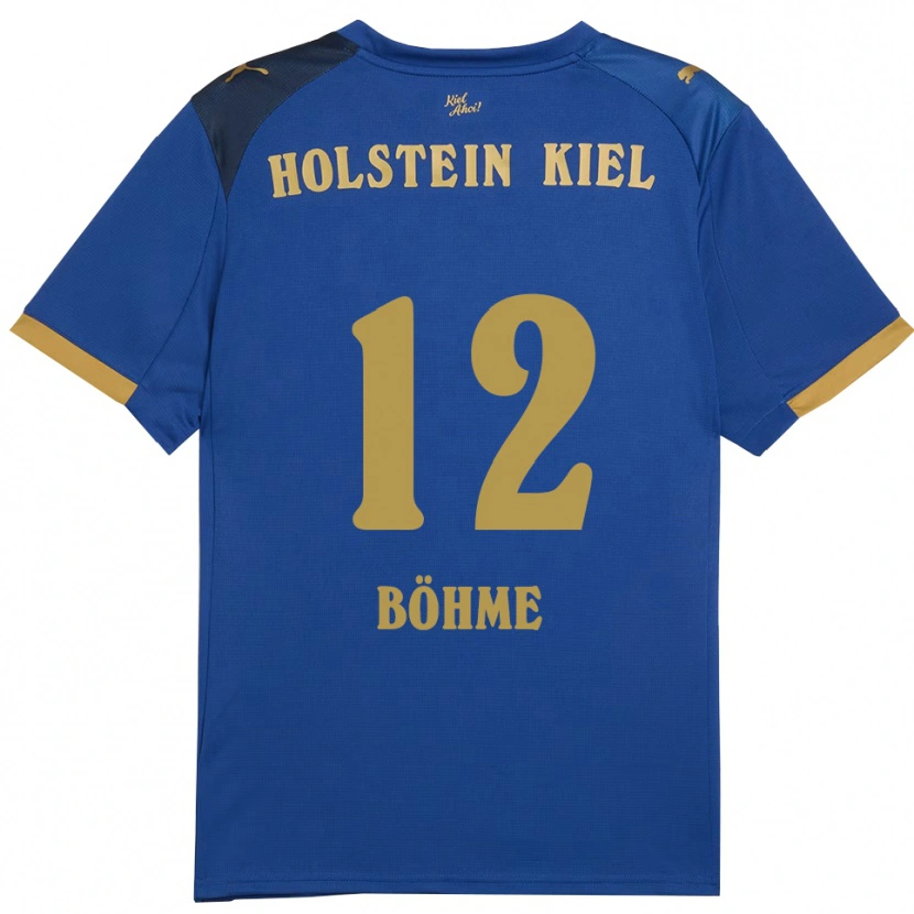 Danxen Uomo Maglia Greta Böhme #12 Blu Oro Kit Gara Home 2025/26 Maglietta