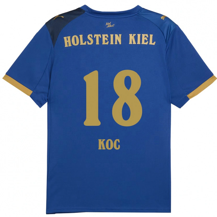 Danxen Uomo Maglia Cengizhan Koc #18 Blu Oro Kit Gara Home 2025/26 Maglietta