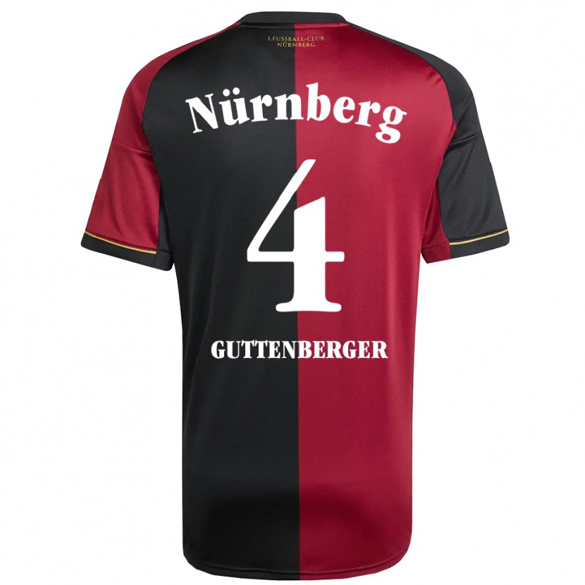 Danxen Uomo Maglia Luisa Guttenberger #4 Bordeaux Nero Kit Gara Home 2025/26 Maglietta