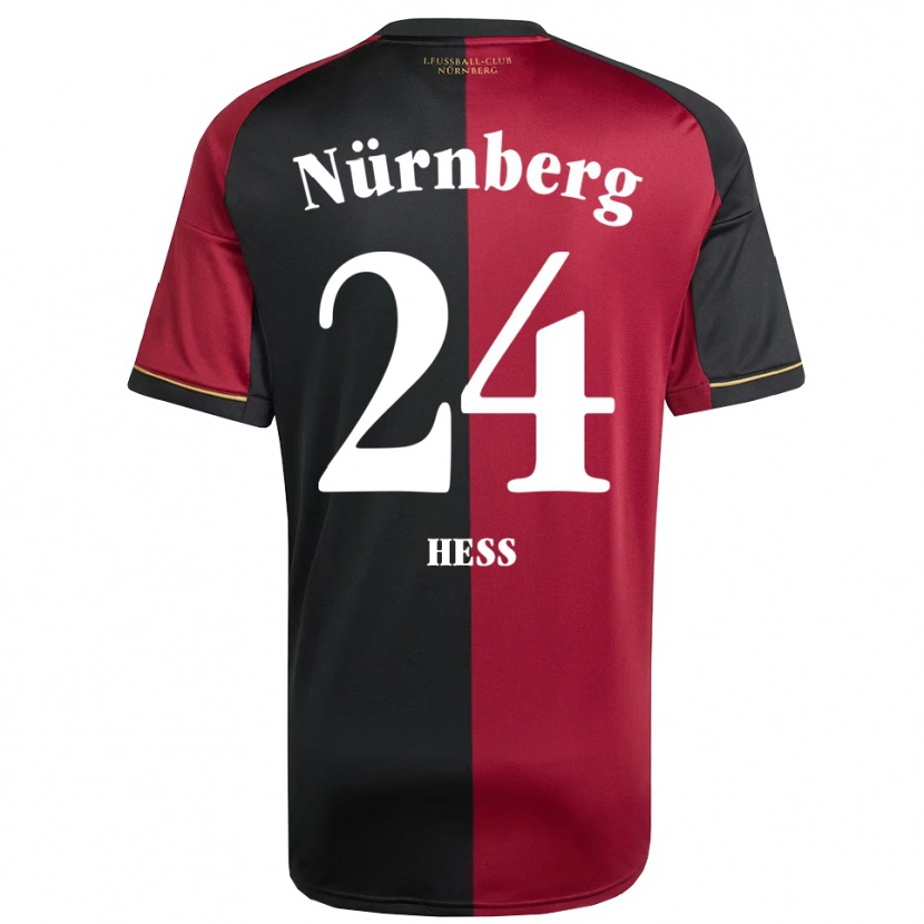 Danxen Uomo Maglia Tobias Heß #24 Bordeaux Nero Kit Gara Home 2025/26 Maglietta