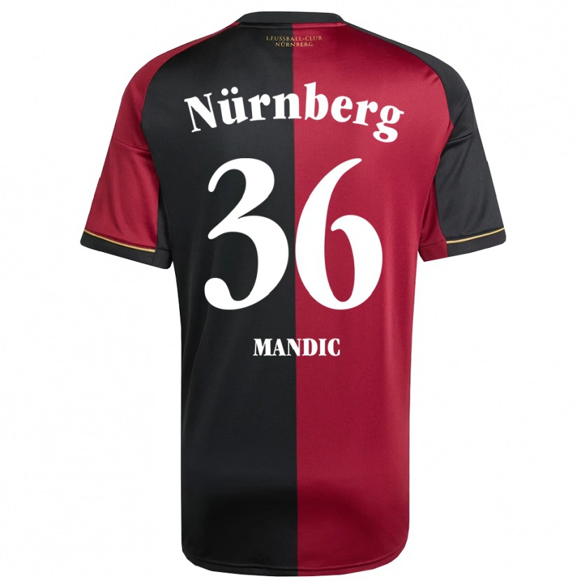 Danxen Uomo Maglia Kristian Mandic #36 Bordeaux Nero Kit Gara Home 2025/26 Maglietta