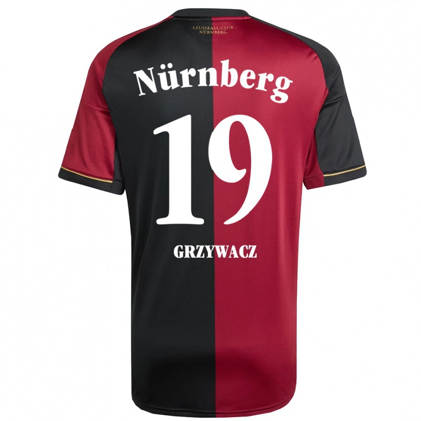 Danxen Uomo Maglia Eryk Grzywacz #19 Bordeaux Nero Kit Gara Home 2025/26 Maglietta