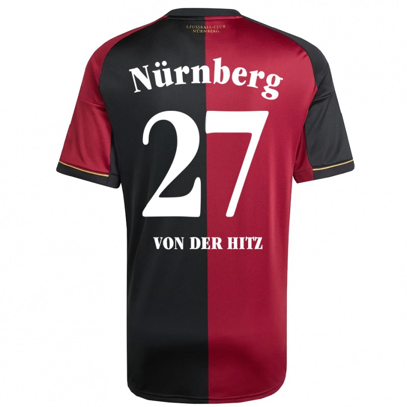 Danxen Uomo Maglia Justin Von Der Hitz #27 Bordeaux Nero Kit Gara Home 2025/26 Maglietta