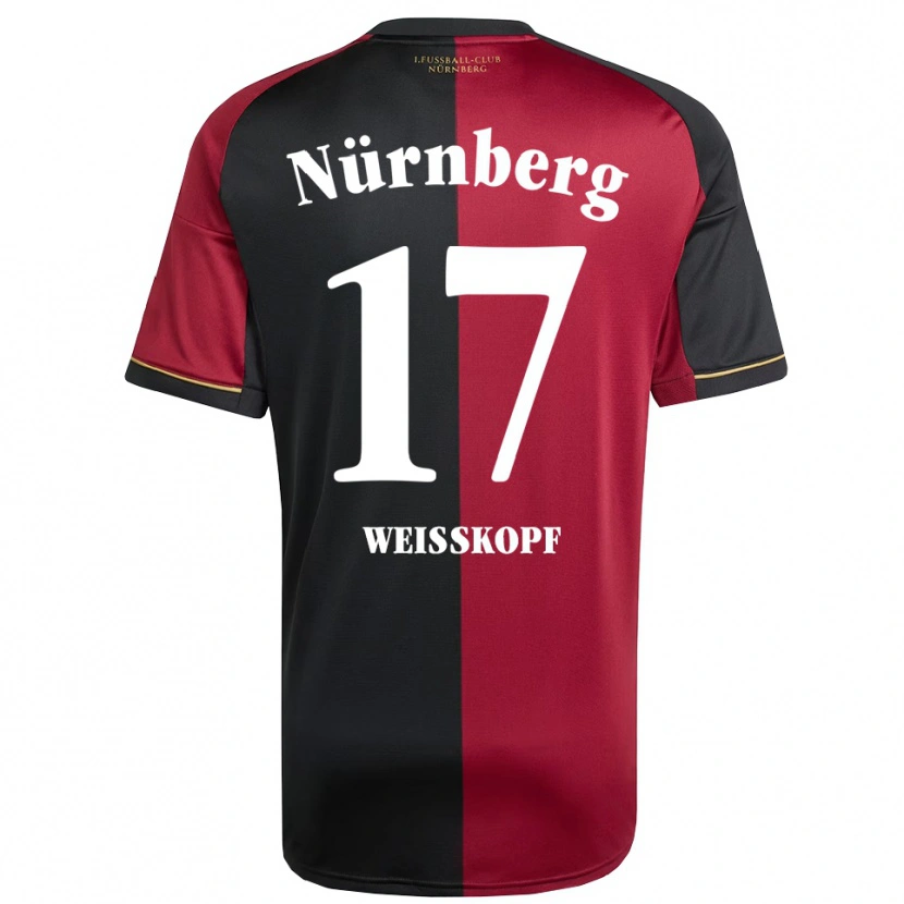 Danxen Uomo Maglia Jannes Weißkopf #17 Bordeaux Nero Kit Gara Home 2025/26 Maglietta
