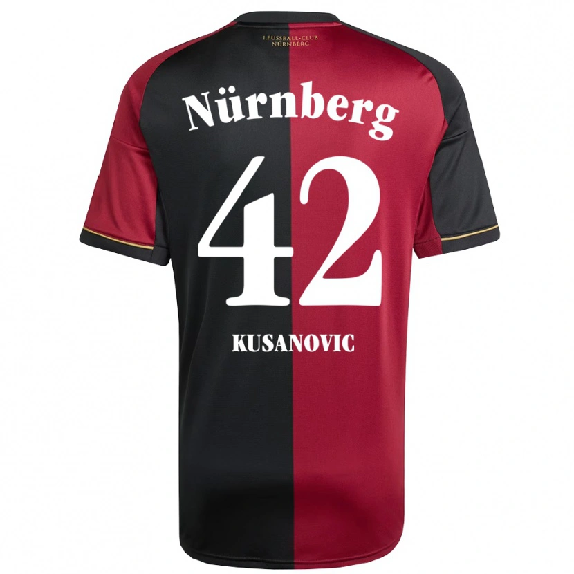 Danxen Uomo Maglia Tino Kusanovic #42 Bordeaux Nero Kit Gara Home 2025/26 Maglietta