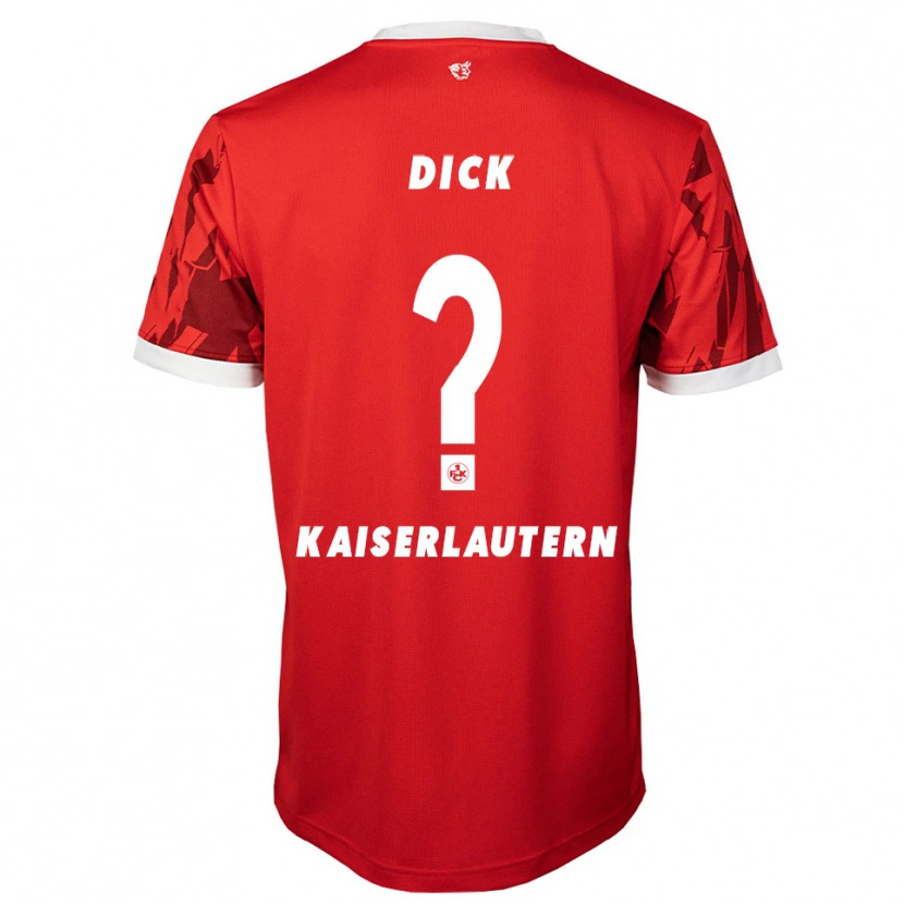 Danxen Uomo Maglia Paul Dick #0 Rosso Bianco Kit Gara Home 2025/26 Maglietta