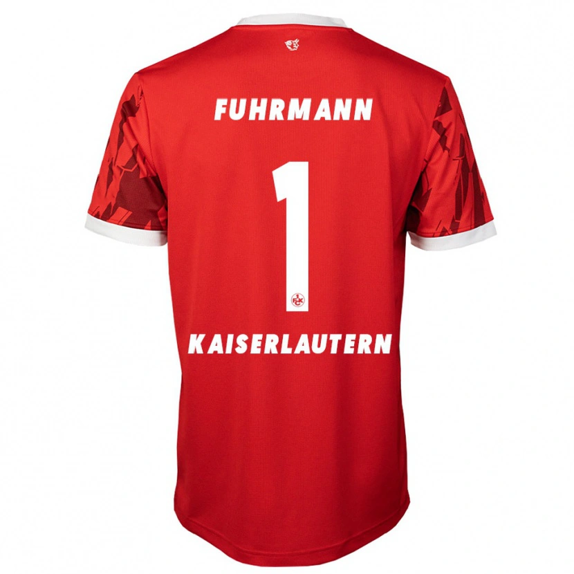 Danxen Uomo Maglia Lasse Fuhrmann #1 Rosso Bianco Kit Gara Home 2025/26 Maglietta