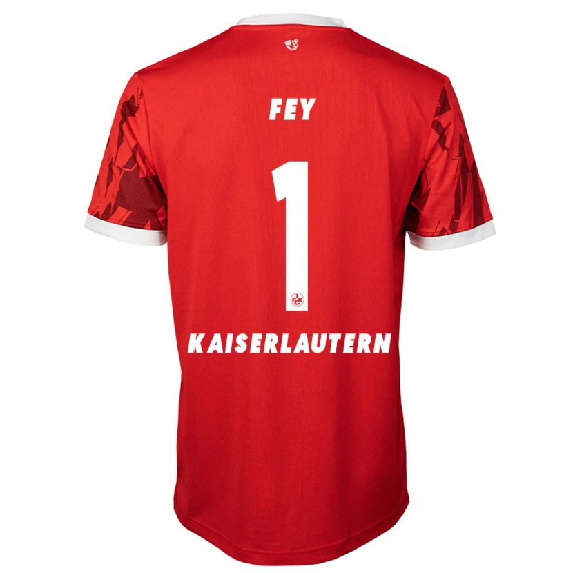 Danxen Uomo Maglia Tyler Fey #1 Rosso Bianco Kit Gara Home 2025/26 Maglietta