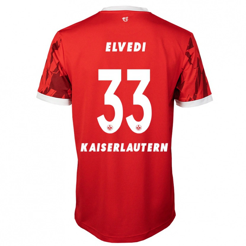 Danxen Uomo Maglia Jan Elvedi #33 Rosso Bianco Kit Gara Home 2025/26 Maglietta