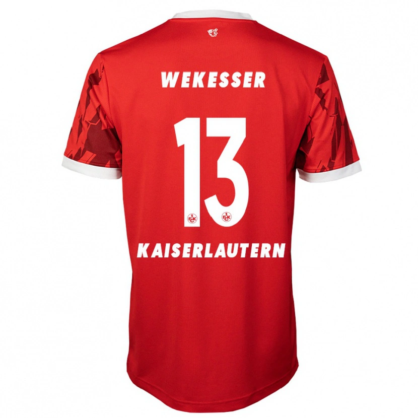 Danxen Uomo Maglia Erik Wekesser #13 Rosso Bianco Kit Gara Home 2025/26 Maglietta