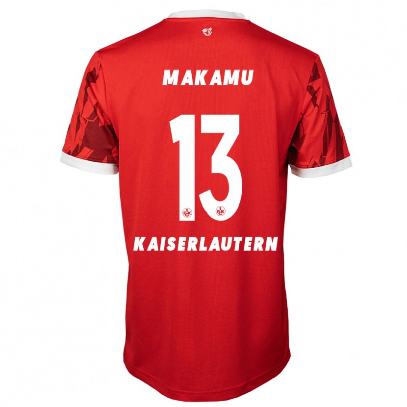 Danxen Uomo Maglia Bradley Makamu #13 Rosso Bianco Kit Gara Home 2025/26 Maglietta