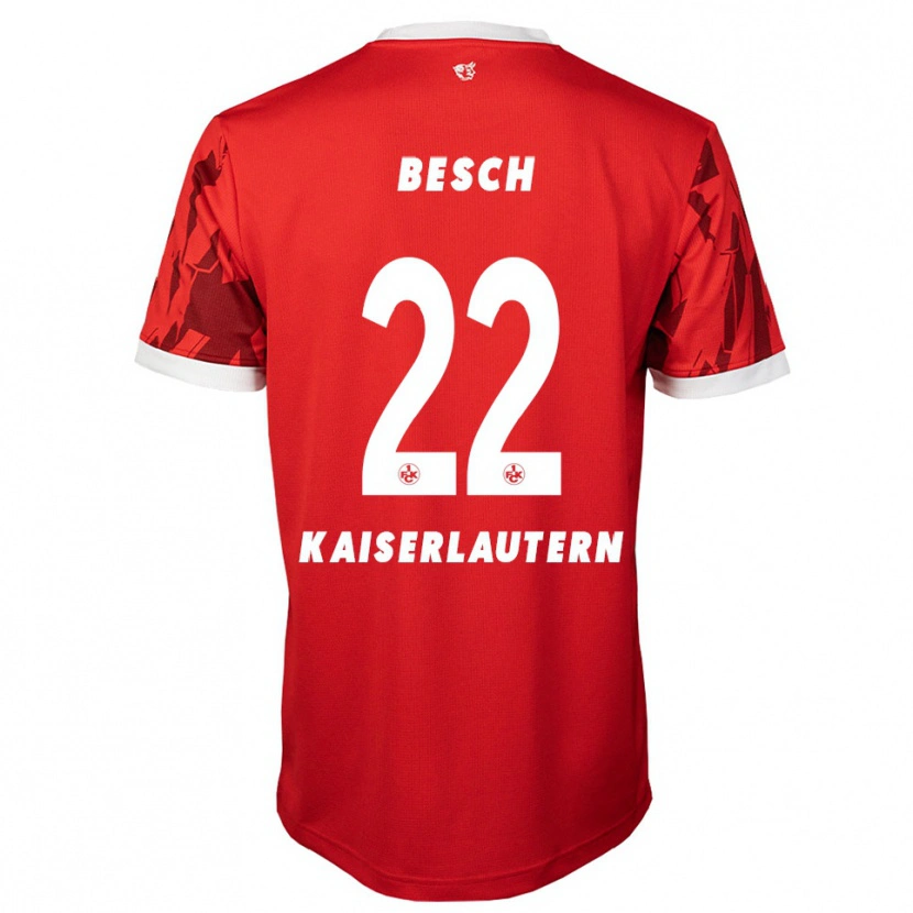 Danxen Uomo Maglia Philipp Besch #22 Rosso Bianco Kit Gara Home 2025/26 Maglietta